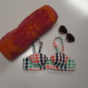 Aerie colorful gingham swim top